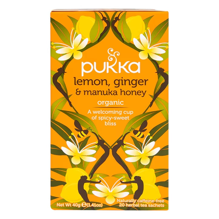 Pukka Té Orgánico de Limón, Jengibre y Miel de Manuka - 20 Bolsitas