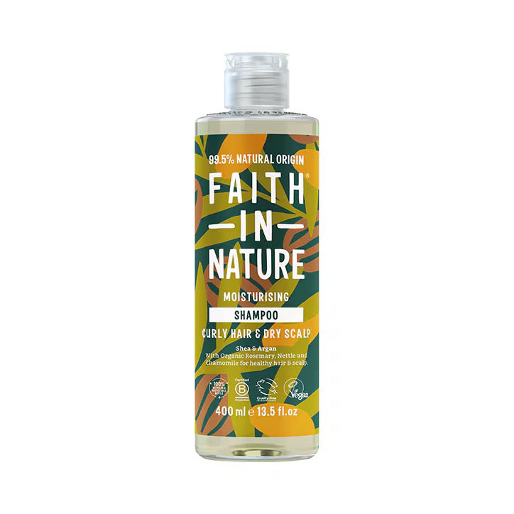 Faith in Nature Champú de Karité y Argan Para Cabello Rizado y Seco - 400ml
