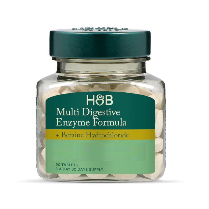 Holland & Barrett Fórmula Multienzimas Digestivas + Clorhidrato de Betaína - 90 Comprimidos