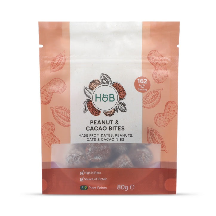Holland & Barrett Bocaditos de Cacahuete y Cacao - 80g