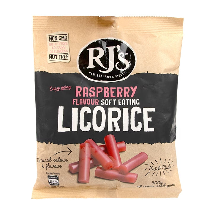 RJs Regaliz Natural Sabor Frambuesa Suave - 300g