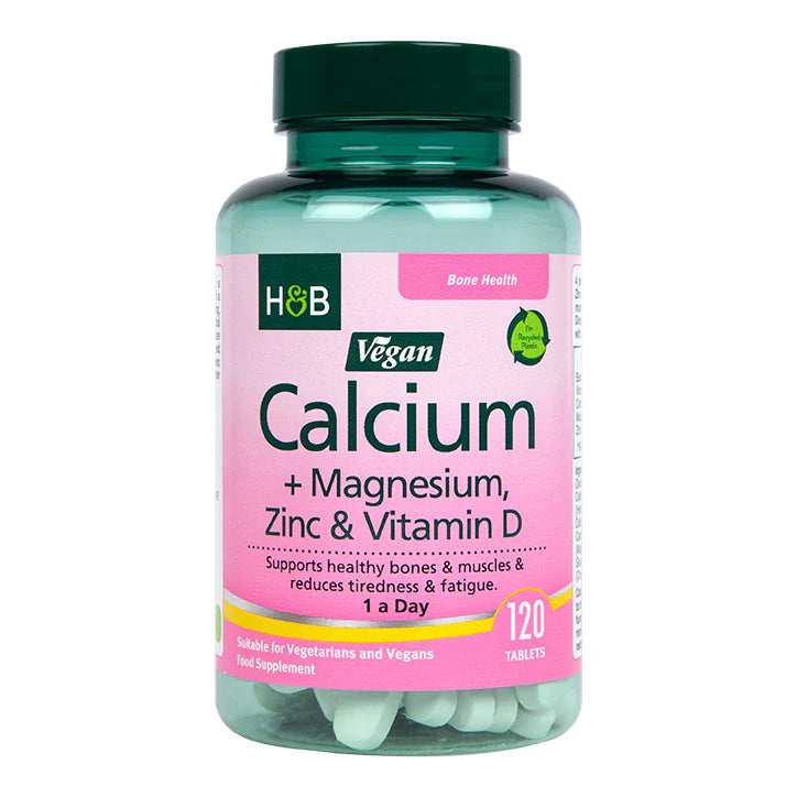Vegan Calcio Magnesio Vitamina D & Zinc - 120 Comprimidos