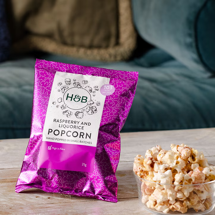 Holland & Barrett Palomitas De Maíz Frambuesa Y Regaliz - 21g