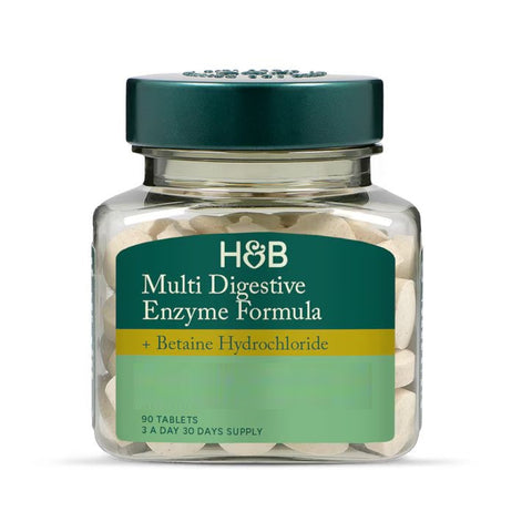 Holland & Barrett Fórmula Multienzimas Digestivas + Clorhidrato de Betaína - 90 Comprimidos