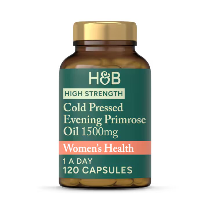 Holland & Barrett Aceite de Onagra Prensado en Frío de Alta Potencia 1500 mg - 120 Cápsulas