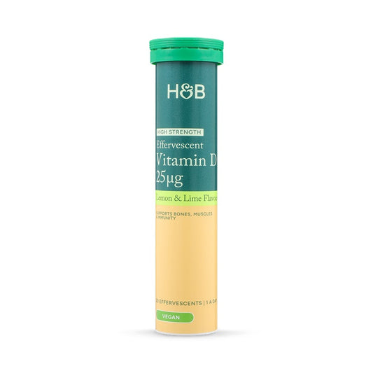 Holland & Barrett Vitamina D 25µg Alta Potencia Sabor Lima Limón - 20 Comprimidos Efervescentes