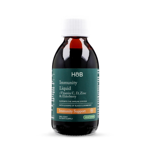 Holland & Barrett Líquido de Inmunidad + Vitamina C,D, Zinc y Saúco Negro - 150ml