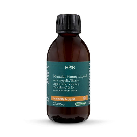 Holland & Barrett Tónico de miel de Manuka con Propóleo, Tomillo, Vinagre de Sidra de Manzana y Vitamina C y D - 200ml