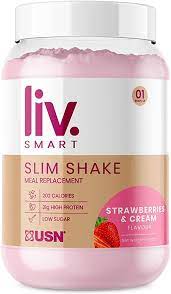LIV SMART SLIM SHAKE SUSTITUTIVO DE COMIDA SABOR FRESA Y NATA - 550g