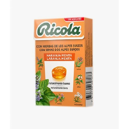 Ricola Caramelos con Hierbas Suizas sabor Naranja y Menta - 50g